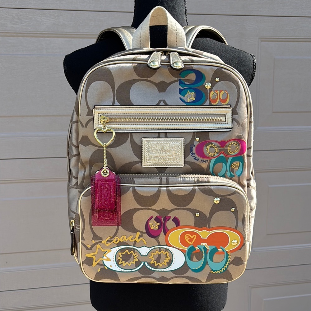 Coach Multicolor Backpack With Bow - image 2